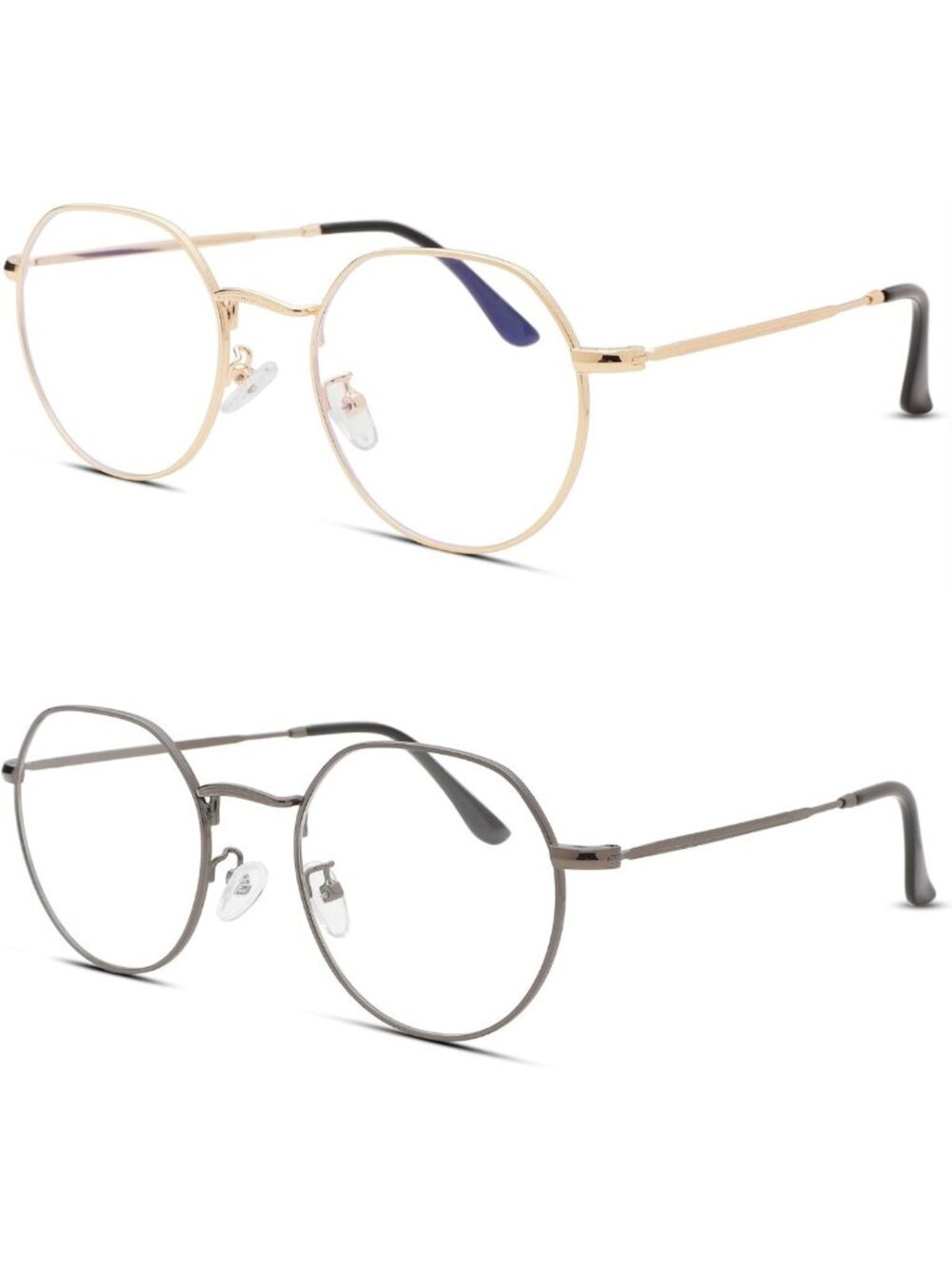 Vintage Round Metal Glasses | Clear Lens Eyewear | Retro Fashion Accessory